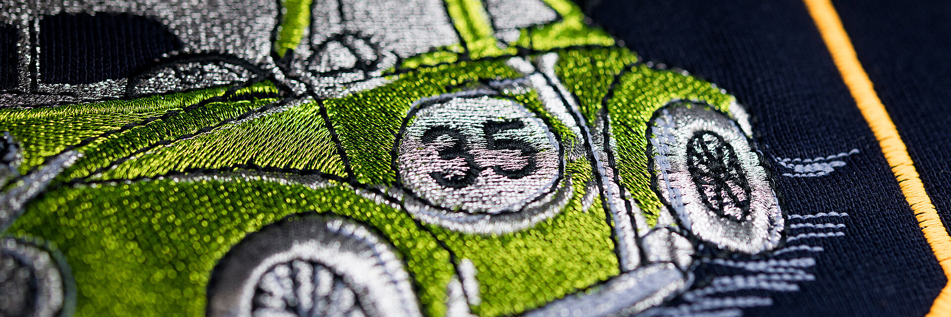 Metallic thread embroidery design