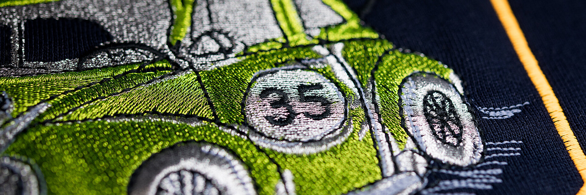 Metallic thread embroidery design