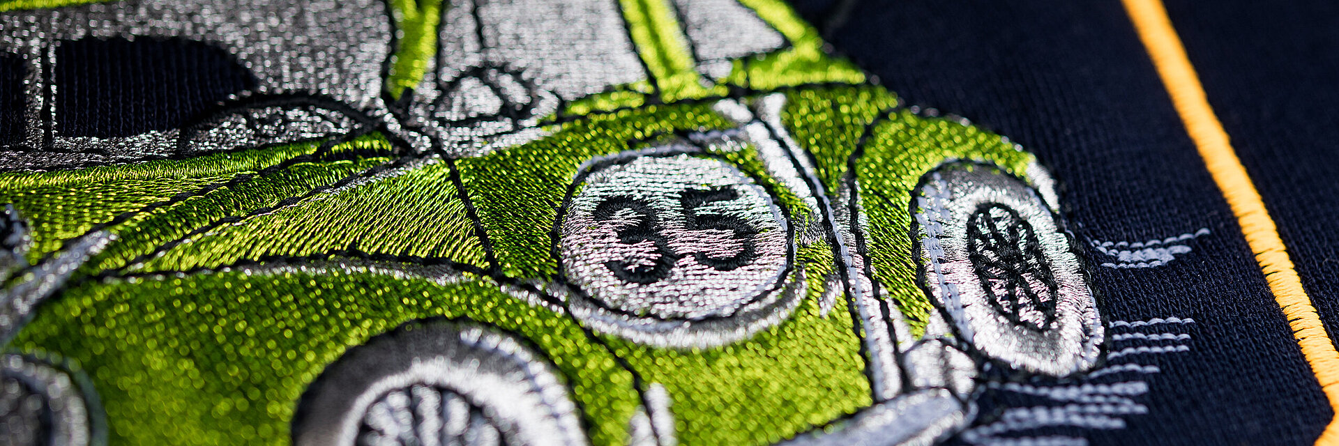 Metallic thread embroidery design