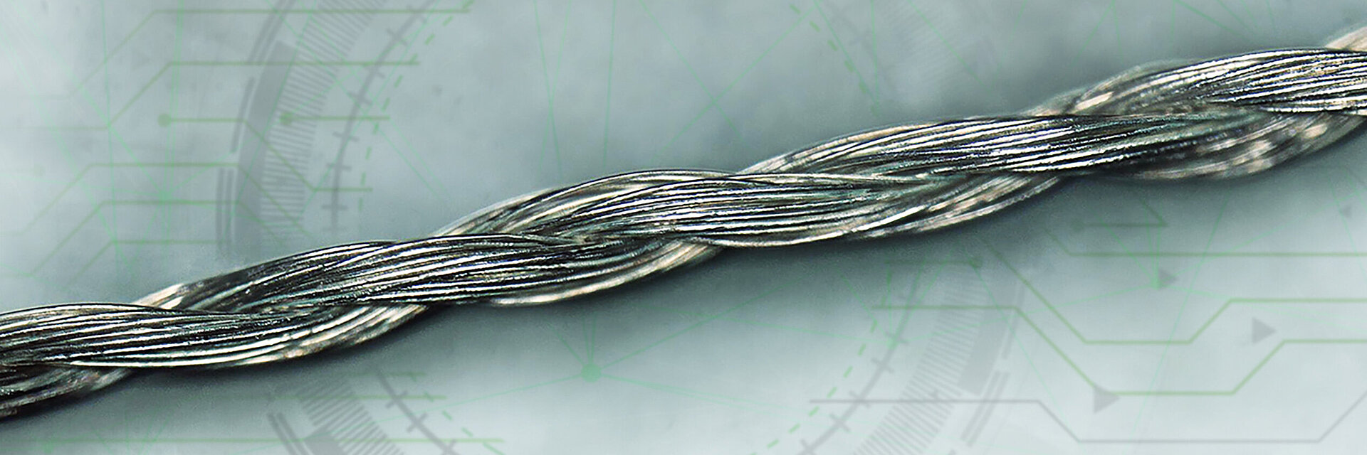 High conductive embroidery thread filament detail