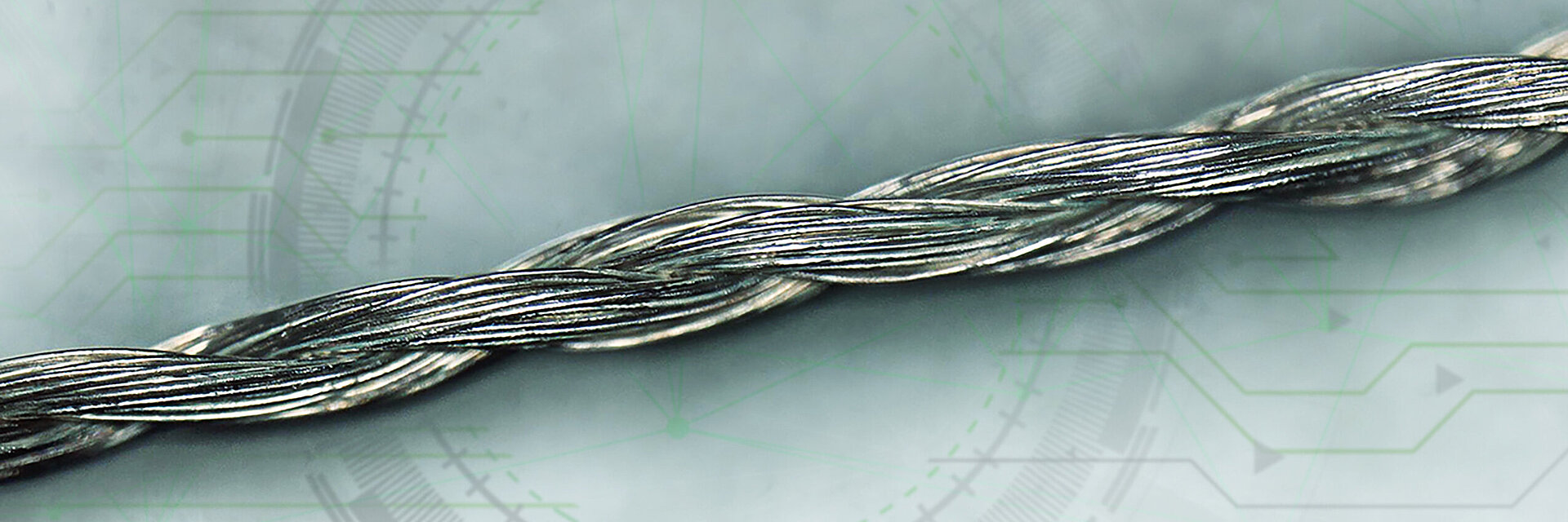 High conductive embroidery thread filament detail