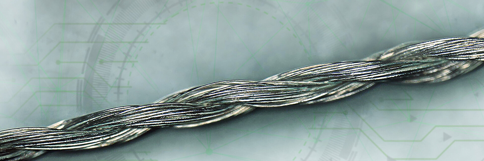High conductive embroidery thread filament detail
