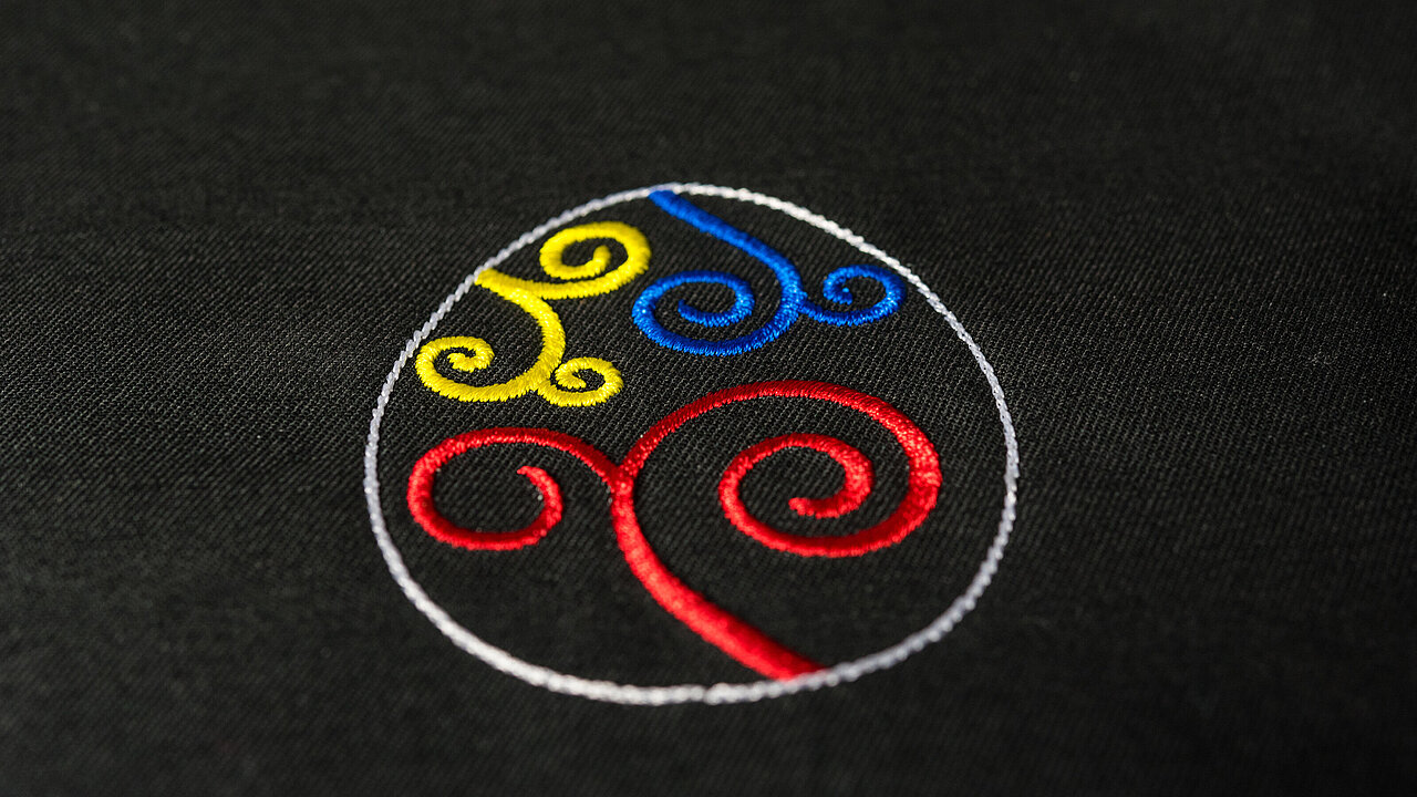 creative simple egg design embroidered with recycled polyester