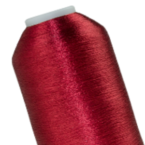 Rotes, metallisiertes Stickgarn