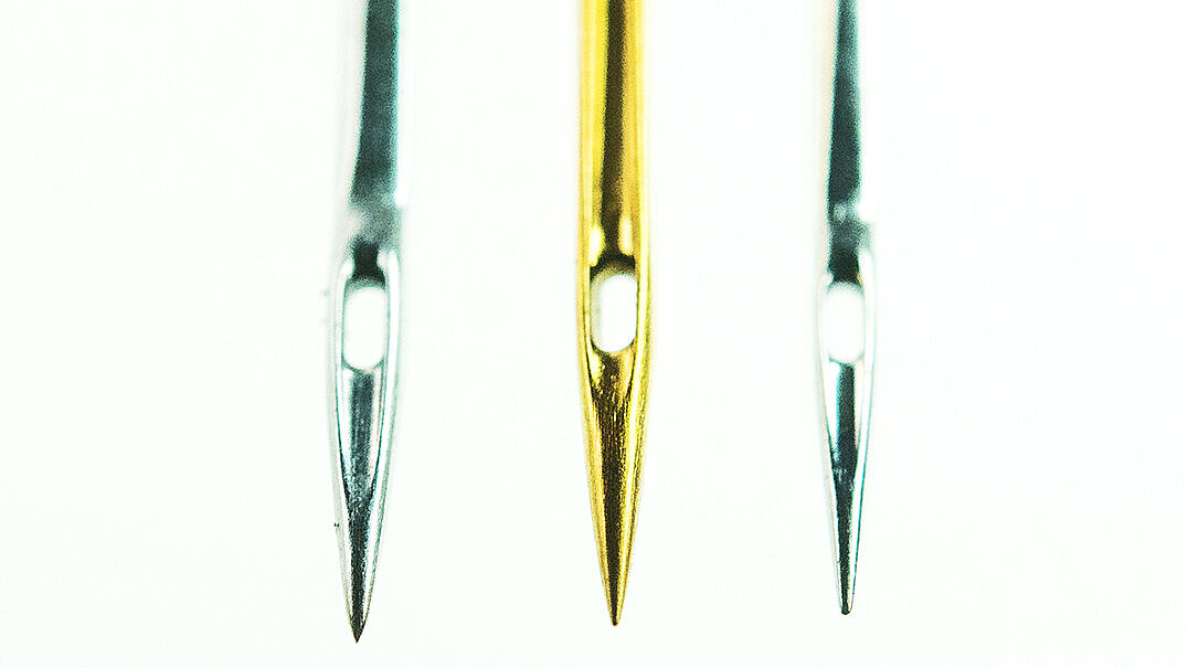 3 embroidery needles with different points